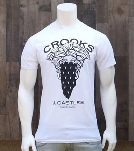 Nueva Camiseta Crooks Castles Streetwear Medusa QS2000774 Blanca para Hombre S/S RCRCA-18 - Imagen 1 de 3