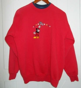 VTG Disney Embroidered Mickey Mouse Sweatshirt Sz M Americana - Picture 1 of 6