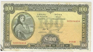 IRLANDA 100 STERLINE 1972 F/VF MOLTO RARA!! - Foto 1 di 2