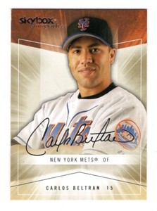 2005 Fleer Skybox Autographics Carlos Beltran #37 New York Mets Baseball Card NM