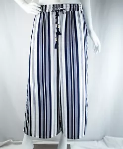 Tommy Bahama Damen Caprihose neu blau weiß gestreift Glockenboden Größe L - Bild 1 von 12
