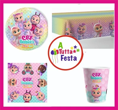 DISNEY KIT ADDOBBI FESTA COMPLEANNO CRY BABIES X8X16X24X32X40 PERSONE PIATTI BICCHIE