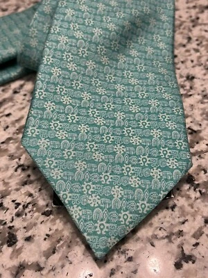 NWT Pre Hispanic Seals by PINEDA COVALIN Necktie 100% Silk Teal New Rare - Image 1 of 4