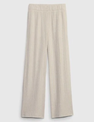 Pantalones acanalados de pierna ancha de punto hilado suave GAP para niños talla M- avena brezo  Foto 1 de 4