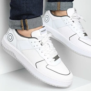 Mens Hugo by Hugo Boss Kilian Tenn Trainers Size 10 White RRP £189 BNIB - Picture 1 of 14