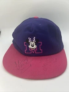 Vintage 90s DISNEY AUTOGRAPHED Mickey MINNIE Mouse Cap CHILD Hat Adjustable Kids - Picture 1 of 11