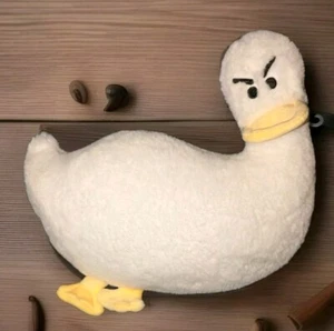 FUNNY DUCK HEAD REST PILLOW GOOSE WHITE GRUMPY DUCK PLUSH STUFFED ANIMAL - Picture 1 of 2