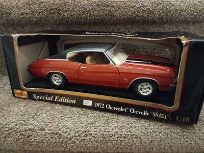 Chevrolet Chevelle SS454 1972 1:18 fundido a presión Maisto edición especial rojo/naranja Foto 1 de 4