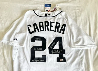 DETROIT TIGERS MIGUEL CABRERA signed MULTI INSCRIBED AUTHENTIC JERSEY BECKETT - Image 1 of 4