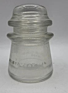Hemingray 16 Clear Glass Insulator 14-56 Telephone Telegraph Made U.S.A. - Picture 1 of 7