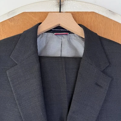 Tommy Hilfiger Suit Mens 44R Gray 2 Button Wool Blend Pants 38x30 Flat Front - Image 1 of 4