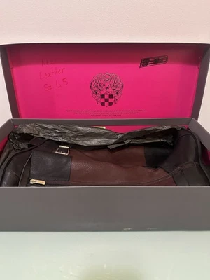 Nuevas botas de montar Vince Camuto LEISHA en caja talla 6,5/36,5 UE cuero negro y marrón Foto 1 de 4