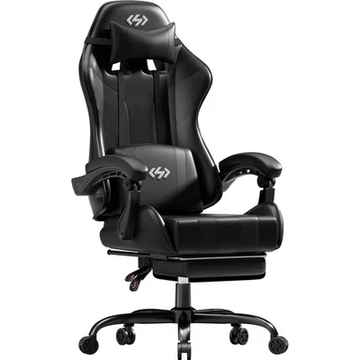 Ergonomischer Gaming Stuhl mit Fußstütze, Gamer Stuhl mit Kopfstütze, Bürostuhl - Bild 1 von 4