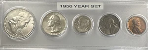 1956 Mint 5-Coin Year Set – AU/BU – Toned Nickel – 90% Silver – Whitman Case - Picture 1 of 6