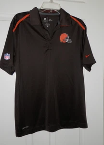 NWOT Men's Brown Nike Dri-Fit NFL On Field Browns Golf Polo Shirt Size M - Picture 1 of 5