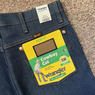 Jeans azules vintage años 90 Deadstock nuevos con etiquetas corte vaquero Wrangler talla 32x33 Foto 1 de 4