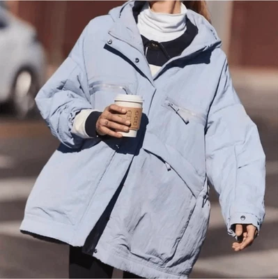 Abrigo ligero de gran tamaño Free People Movement azul Billie talla M/L Foto 1 de 4