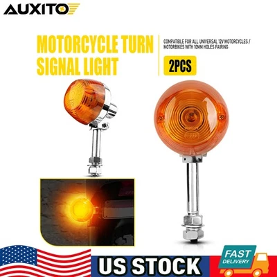 Par de luces intermitentes ámbar universal para motocicleta 12V para aplicación delantera trasera Foto 1 de 4