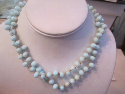 CHALCEDONY BEADED NECKLACE 43g 32" LONG OFC-14 - Image 1 of 4