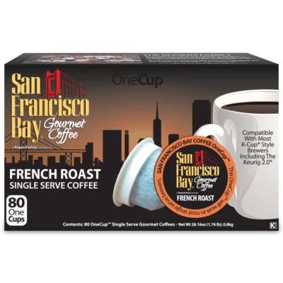 San Francisco Bay OneCup French Roast Coffee 80 to 320 Keurig K cups Pick Size  - Image 1 of 4