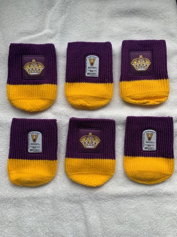 NHL Hockey Los Angeles Kings VINTAGE Knit Wool Bottle Can Koozie Cooler x 6 Cover