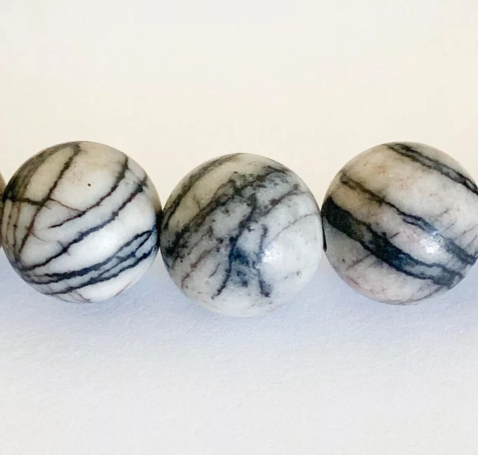 Pulsera de cuentas de jaspe Picasso negro Foto 1 de 2