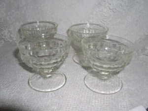 Cantidad. Juego de 4 platos de postre vintage de vidrio transparente para helado Sherbet - Imagen 1 de 3