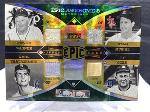 2006 Upper Deck Epic 8 Honus Wagner Ty Cobb Roberto Clemente Bat Jersey /10