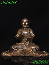 16"Tibet Buddhism temple bronze gilt Arhat Damo Bodhidharma Dharma Buddha statue