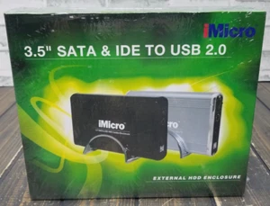 NEW iMicro IMBS35G-BK - BLACK - 3.5" SATA & IDE HDD Combo Enclosure, Up to 1.5TB - Afbeelding 1 van 6