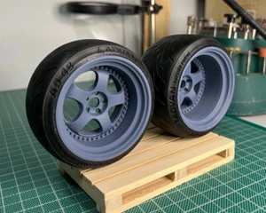 1:8 Scale Work Meister S1 3P Style Wheels & Yokohama Tires For Pocher Set Of 4 - Picture 1 of 7