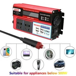 500W Solar Power Inverter DC 12V to AC 230V Converter Outlet USB Peak Charger - Picture 1 of 12