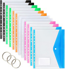 TOOELMON Punched Pockets A4 Plastic Wallets 12 Pack A4 Folders Wallets Plastic D