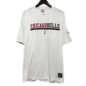 Vtg Chicago Bulls NFL Nike White Tag 90s Mens Warm Up T-Shirt Center Swoosh XXXL - Picture 1 of 11