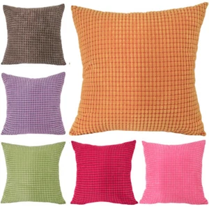 Soft Cushion Cover Office Home Bed Sofa Decoration Corduroy Pillow Case - Picture 1 of 21