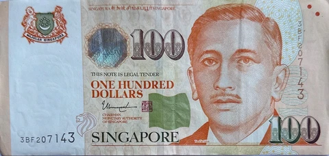 Singapore 100 Dollars SGD Arts Circulated CIR World Currency Money Paper Cover