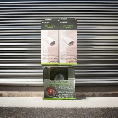 3 Pack Simulated Security Camera Indoor W/ Red Flashing Light Batteries Included - Image 1 of 4