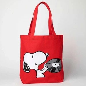 Official Peanuts Snoopy Music Is Life Red Tote Bag - Picture 1 of 3