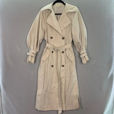 & Other Stories Gabardina Mujer Efecto Arrugas Manga Abullonada Beige Talla Grande XS Foto 1 de 4