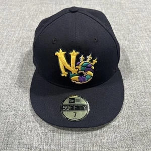 Vintage New Orleans Baby Kuchen Mütze nicht verstellbar 7 MiLB New Era 59Fifty schwarz selten Kappe - Bild 1 von 15