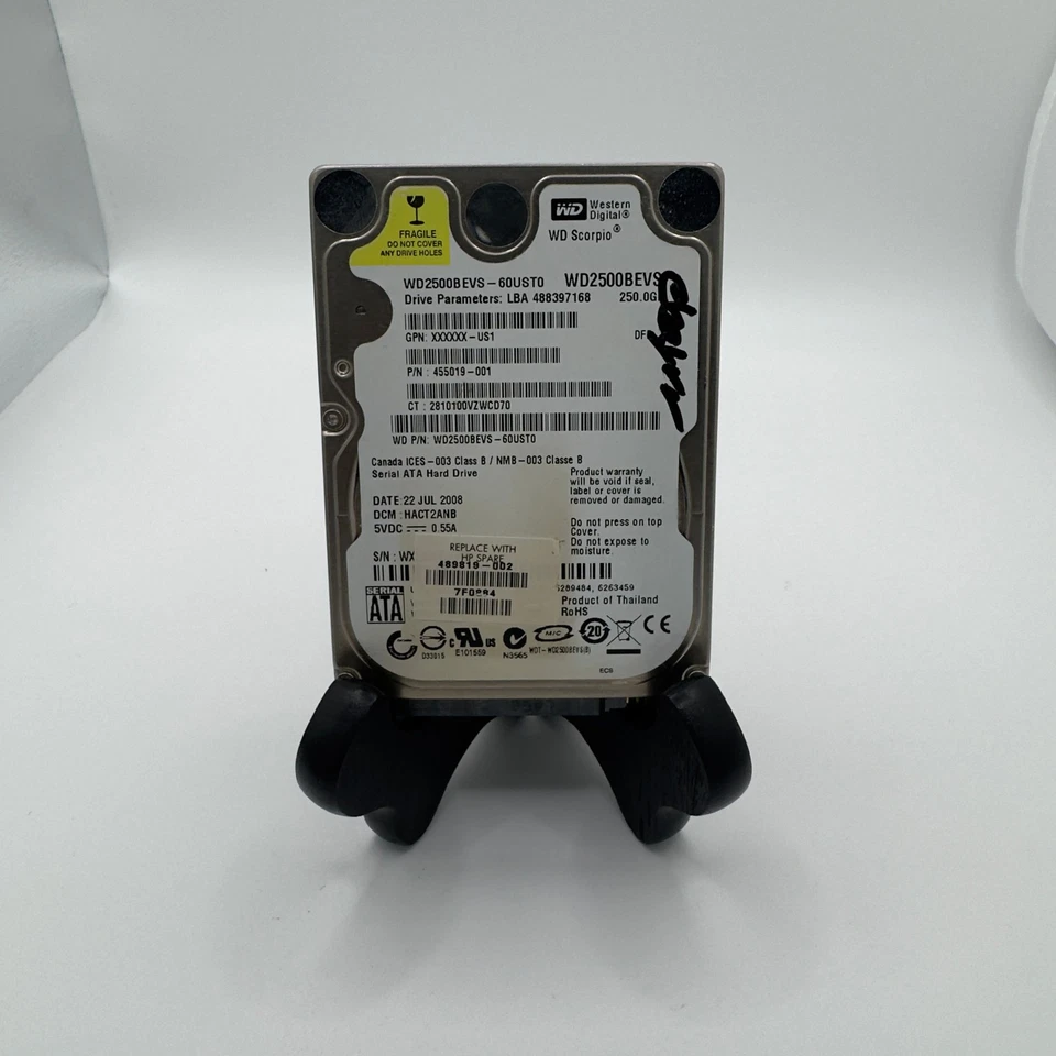 Western Digital Scorpio Blue 250GB Internal 5400RPM 2.5" HDD - Untested - GC327 - Image 1 of 1