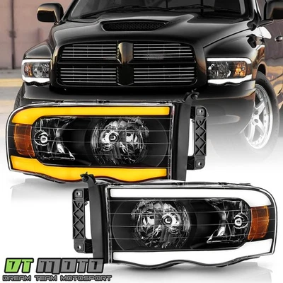 Faros secuenciales de tubo LED izquierda+derecha para Dodge Ram 1500 2500 3500 2002-2005 Foto 1 de 4