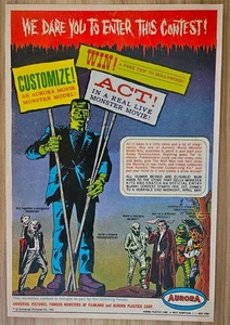 VINTAGE 1968 AURORA MONSTER FRANKENSTEIN DRACULA MUMMY WOLF MAN ADVERTISEMENT - Picture 1 of 1