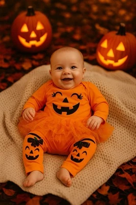 Koala Kids Baby Pumpkin Tutu Outfit 2pc Set Newborn NWT - Image 1 of 4