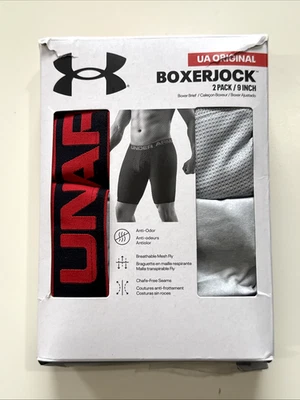 Under Armour Men's 2 Pack Boxerjock Briefs Size 5XL Gray 9" Inseam - Image 1 of 4