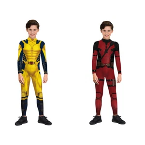 The Deadpool 3 Wolverine Cosplay Jumpsuit Costume Kids Boys Bodysuit Tights UK - Picture 1 of 9
