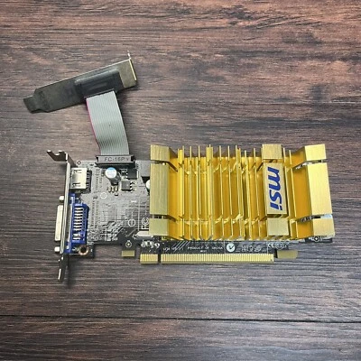 MSI ATI Radeon HD 4550 R4550 1GB PCI-e Video Card Low Profile HDMI DVI VGA - Image 1 of 4