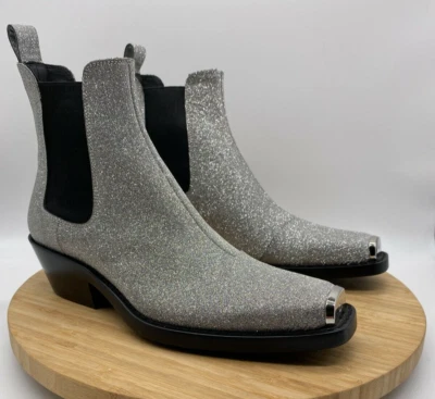 Calvin Klein X Raf Simons Boots Silver Western 205W39NYC Womens US 7 EUR 37.5 - Image 1 of 4