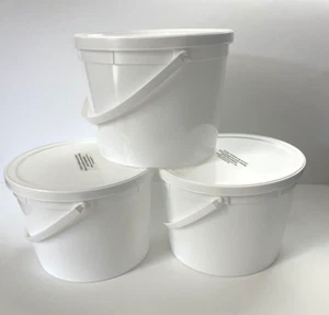 1 Gallon Bucket Storage Food Containers with Lids & Handles ( Pack of 3 ) USA - Picture 1 of 17