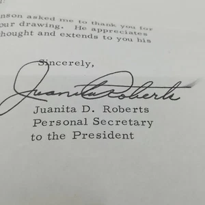 1967 Autographed Letter Juanita Roberts Personal Secretary of PRESIDENT JOHNSON - Picture 1 of 7